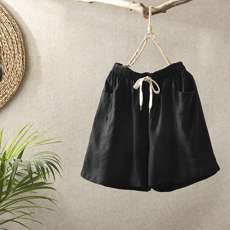 Cotton Linen Shorts for Women Loose Pants Retro Casual SHT08210501 - SJB-DIAMOND ELITES