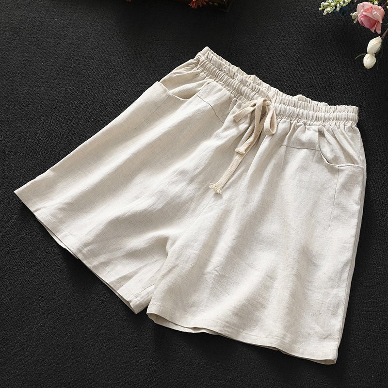 Cotton Linen Shorts for Women Loose Pants Retro Casual SHT08210501 - SJB-DIAMOND ELITES