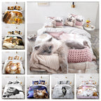 Cat Series 3d Digital Printed Quilt Cover Three-piece Set Pi-Mart