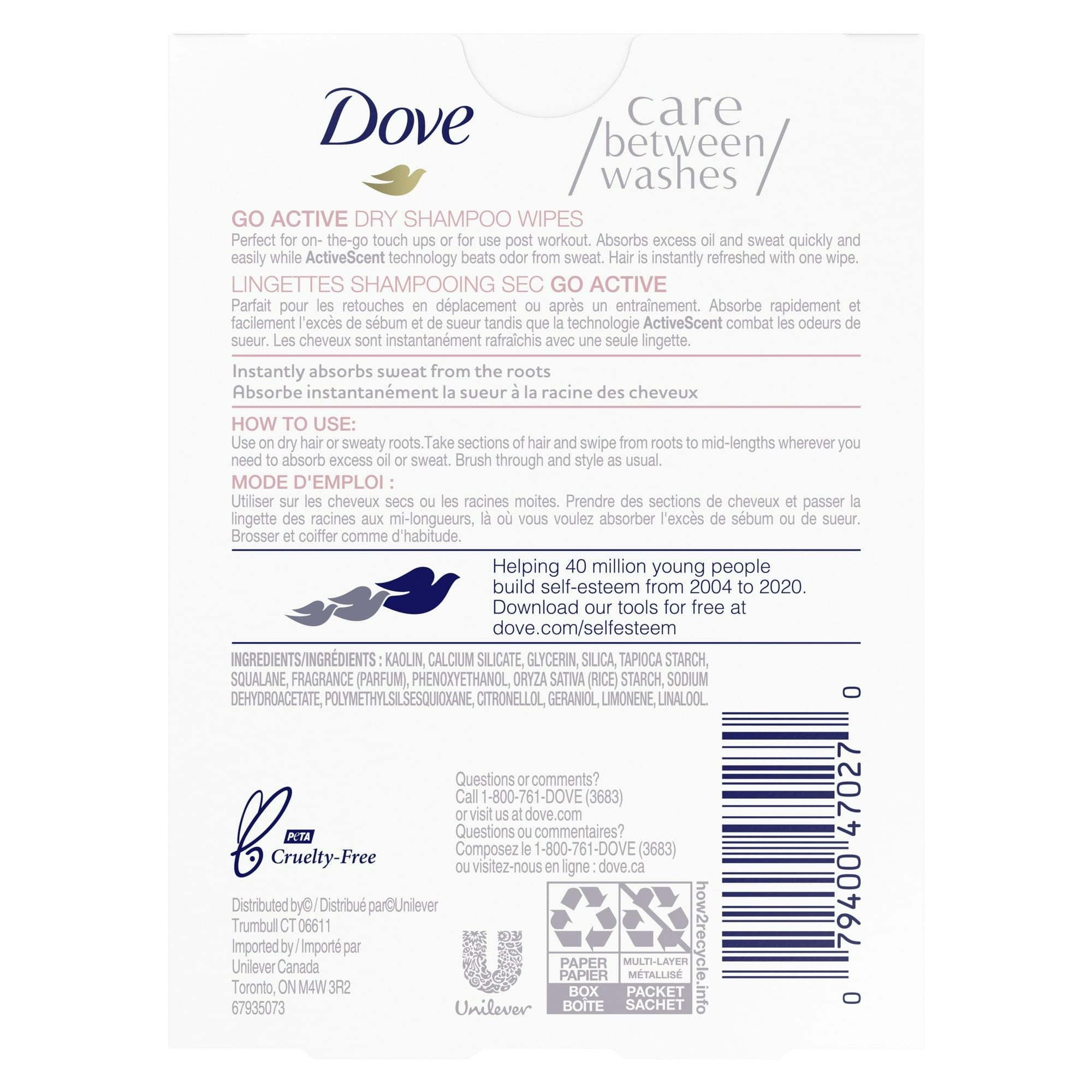 Dove Care Between Washes Dry Shampoo Sheets Go Active 5 Sheets