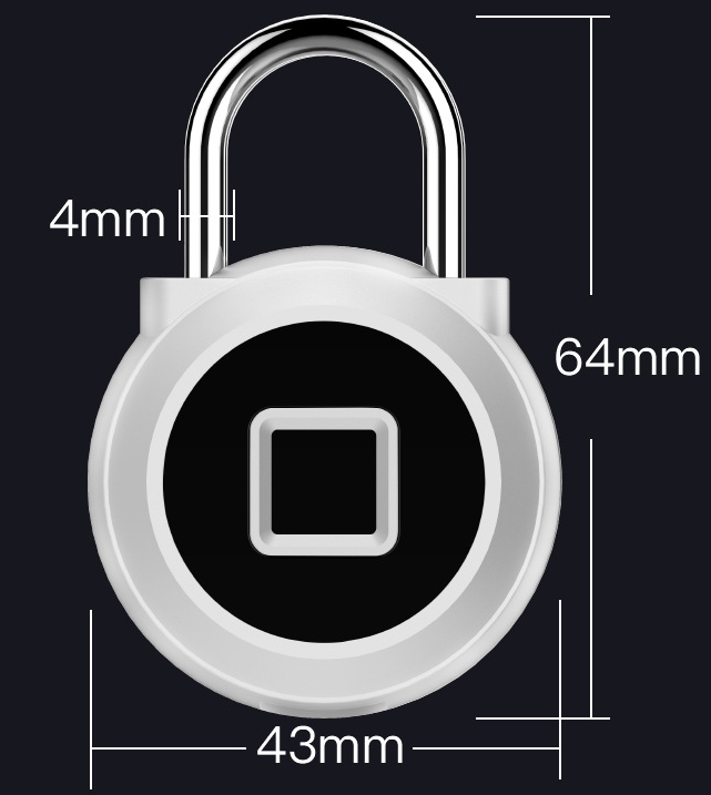 Smart Fingerprint Padlock Bluetooth APP Unlocking Electronic Locker Anti-theft Fingerprint Lock Pi-Mart