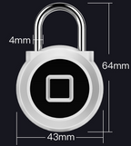 Smart Fingerprint Padlock Bluetooth APP Unlocking Electronic Locker Anti-theft Fingerprint Lock Pi-Mart