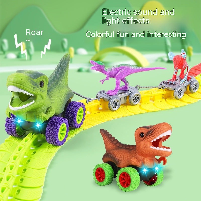 Children's Roller Coaster Dinosaur Track Electric Plastic Toy Pi-Mart