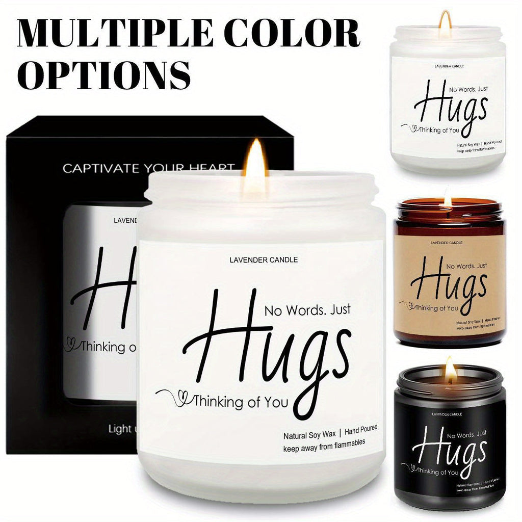 Just Hugs Scented Candle Get Well Soon Gift Idea for Women Men Friend Loss of Loved One Memorial Condolences Bereavement Sympathy Illness Cancer Surgery Recovery Get Well Soon Feel Better Thinking of You Encouragement Inspira Lootquake LLC