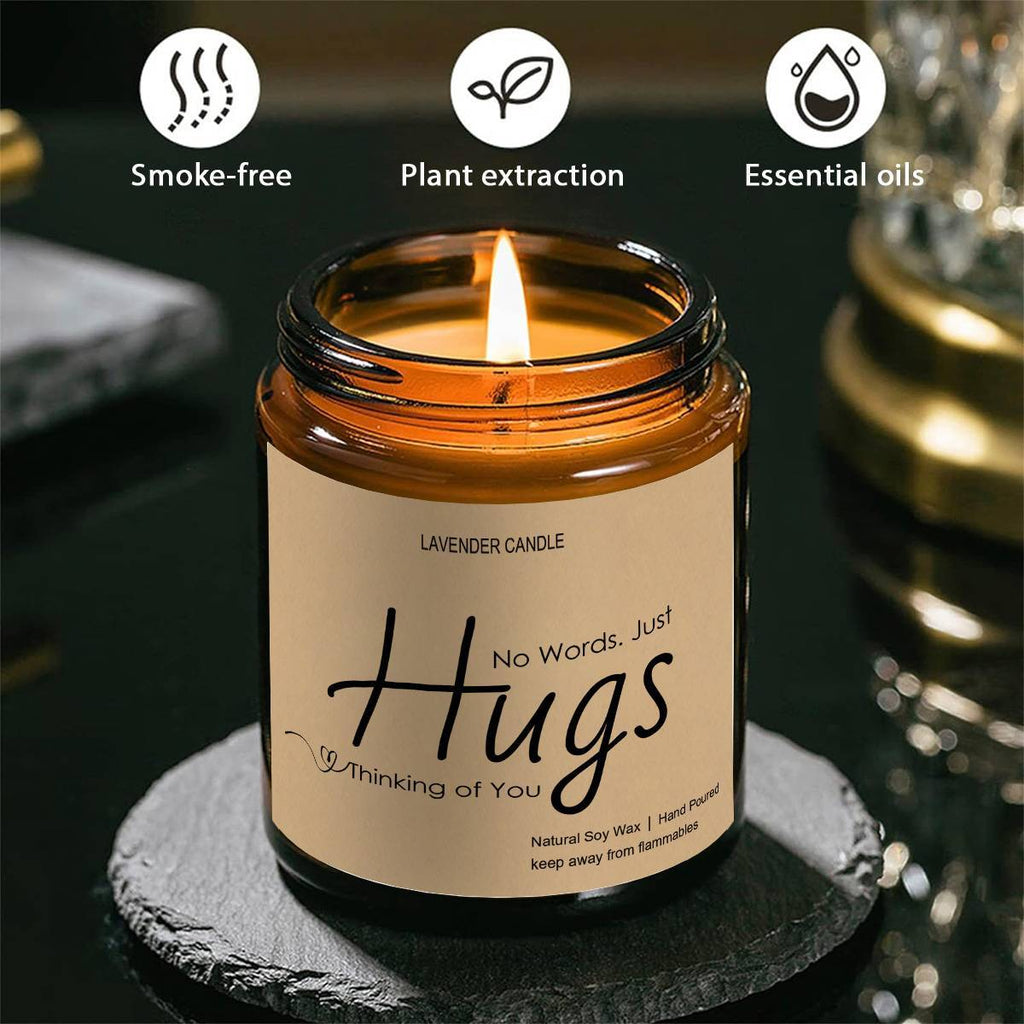 Just Hugs Scented Candle Get Well Soon Gift Idea for Women Men Friend Loss of Loved One Memorial Condolences Bereavement Sympathy Illness Cancer Surgery Recovery Get Well Soon Feel Better Thinking of You Encouragement Inspira Lootquake LLC