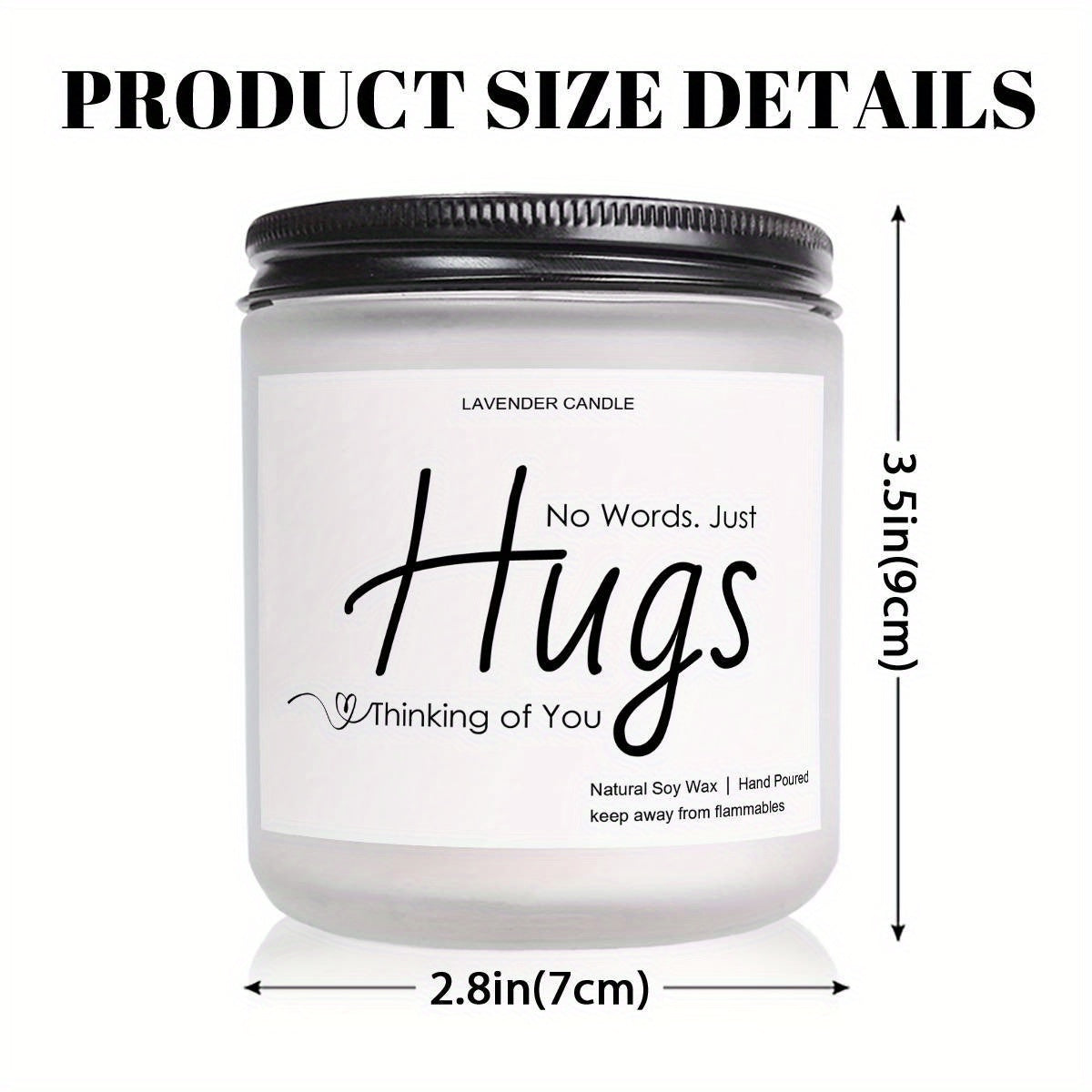 Just Hugs Scented Candle Get Well Soon Gift Idea for Women Men Friend Loss of Loved One Memorial Condolences Bereavement Sympathy Illness Cancer Surgery Recovery Get Well Soon Feel Better Thinking of You Encouragement Inspira Lootquake LLC