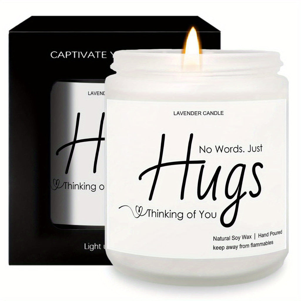 Just Hugs Scented Candle Get Well Soon Gift Idea for Women Men Friend Loss of Loved One Memorial Condolences Bereavement Sympathy Illness Cancer Surgery Recovery Get Well Soon Feel Better Thinking of You Encouragement Inspira Lootquake LLC