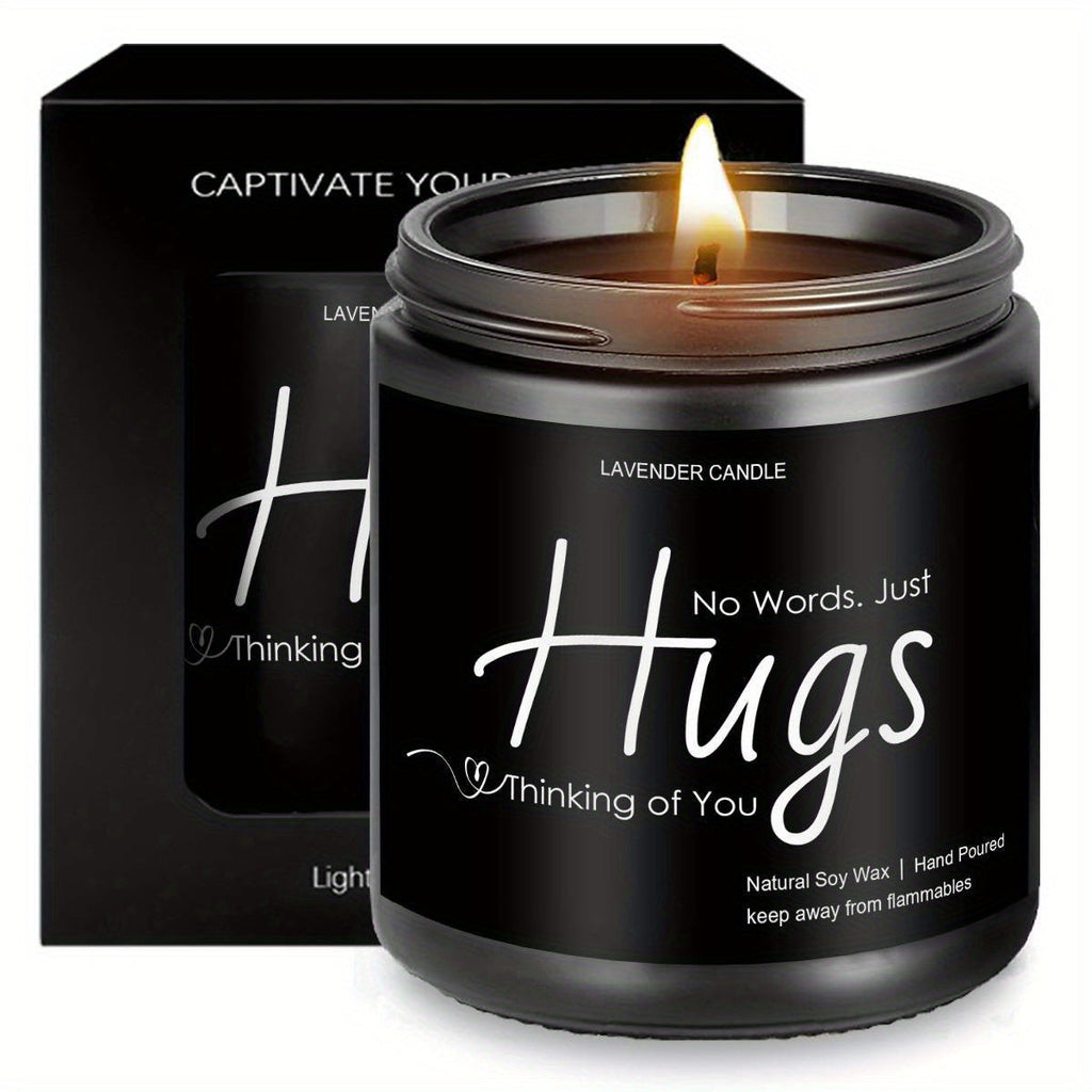 Just Hugs Scented Candle Get Well Soon Gift Idea for Women Men Friend Loss of Loved One Memorial Condolences Bereavement Sympathy Illness Cancer Surgery Recovery Get Well Soon Feel Better Thinking of You Encouragement Inspira Lootquake LLC