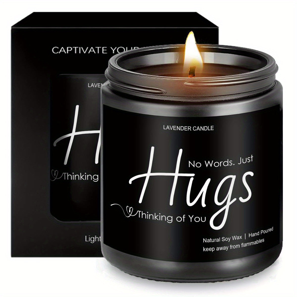 Just Hugs Scented Candle Get Well Soon Gift Idea for Women Men Friend Loss of Loved One Memorial Condolences Bereavement Sympathy Illness Cancer Surgery Recovery Get Well Soon Feel Better Thinking of You Encouragement Inspira Lootquake LLC