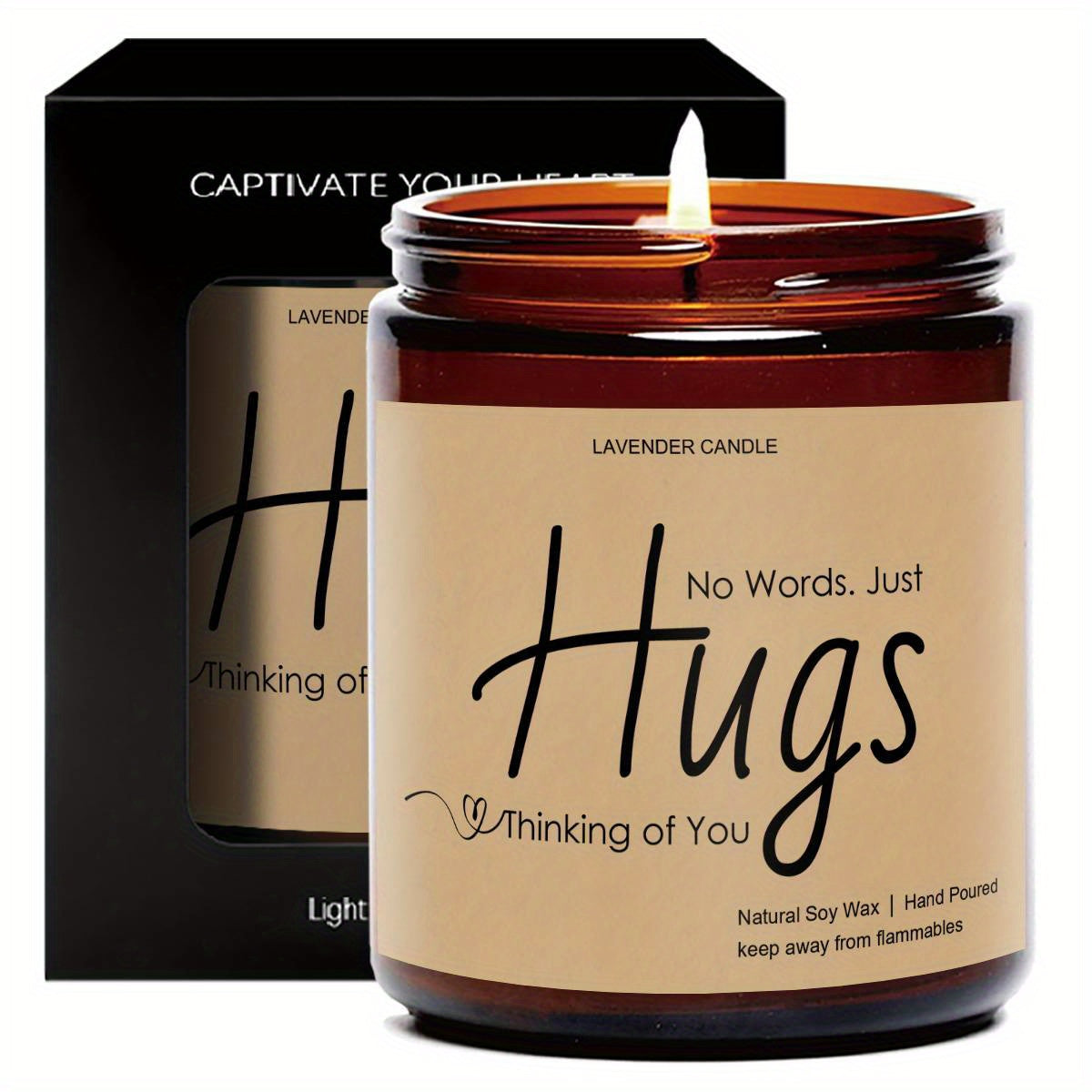 Just Hugs Scented Candle Get Well Soon Gift Idea for Women Men Friend Loss of Loved One Memorial Condolences Bereavement Sympathy Illness Cancer Surgery Recovery Get Well Soon Feel Better Thinking of You Encouragement Inspira Lootquake LLC