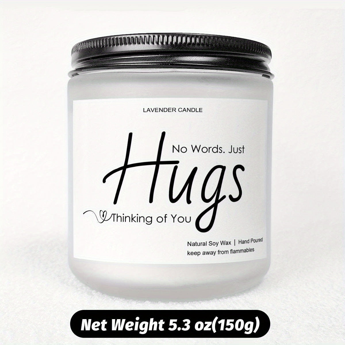 Just Hugs Scented Candle Get Well Soon Gift Idea for Women Men Friend Loss of Loved One Memorial Condolences Bereavement Sympathy Illness Cancer Surgery Recovery Get Well Soon Feel Better Thinking of You Encouragement Inspira Lootquake LLC