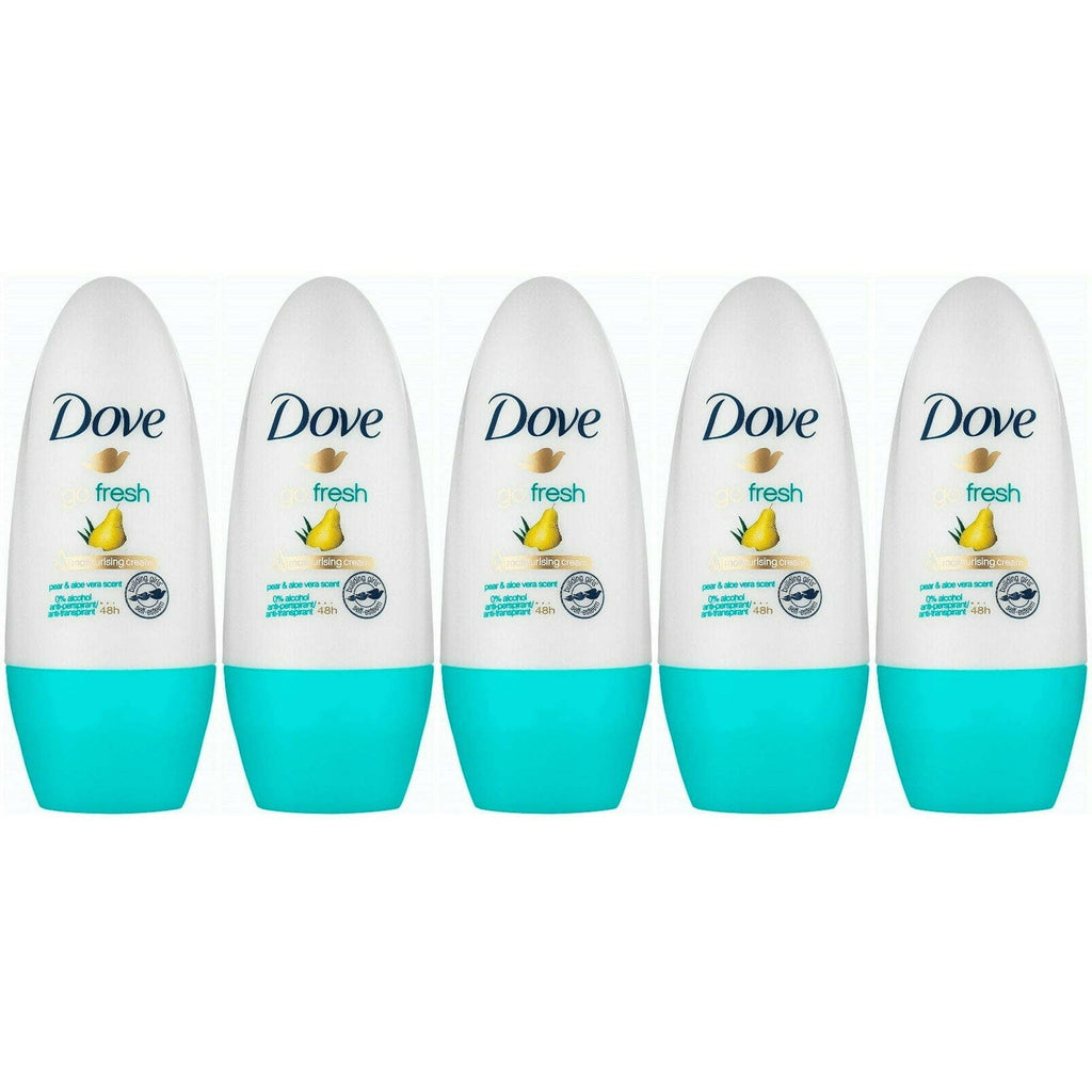 Dove Go Fresh Pear and Aloe Antiperspirant Roll-on, 50 Ml / 1.7 Ounce (Pack of 5)