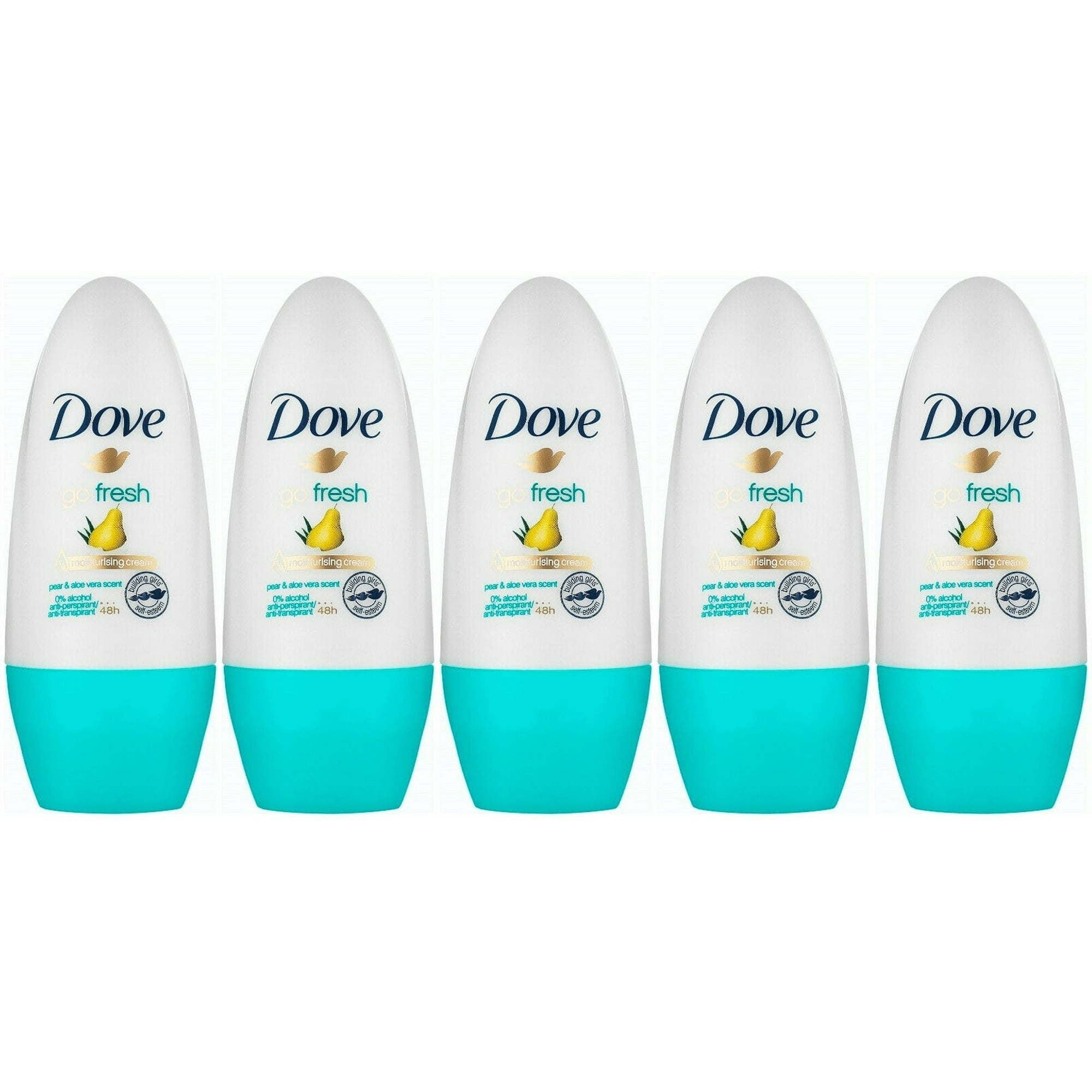 Dove Go Fresh Pear and Aloe Antiperspirant Roll-on, 50 Ml / 1.7 Ounce (Pack of 5)