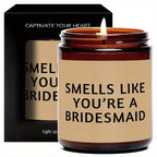 Bridesmaid Lavender Scented Candle Gift Ideas for Women Her Female Best Friends Bestie Sister From Bride and Groom Funny Cute Unique Bridemaid Officiant Gifts for Wedding Day Home Decor Essential Present