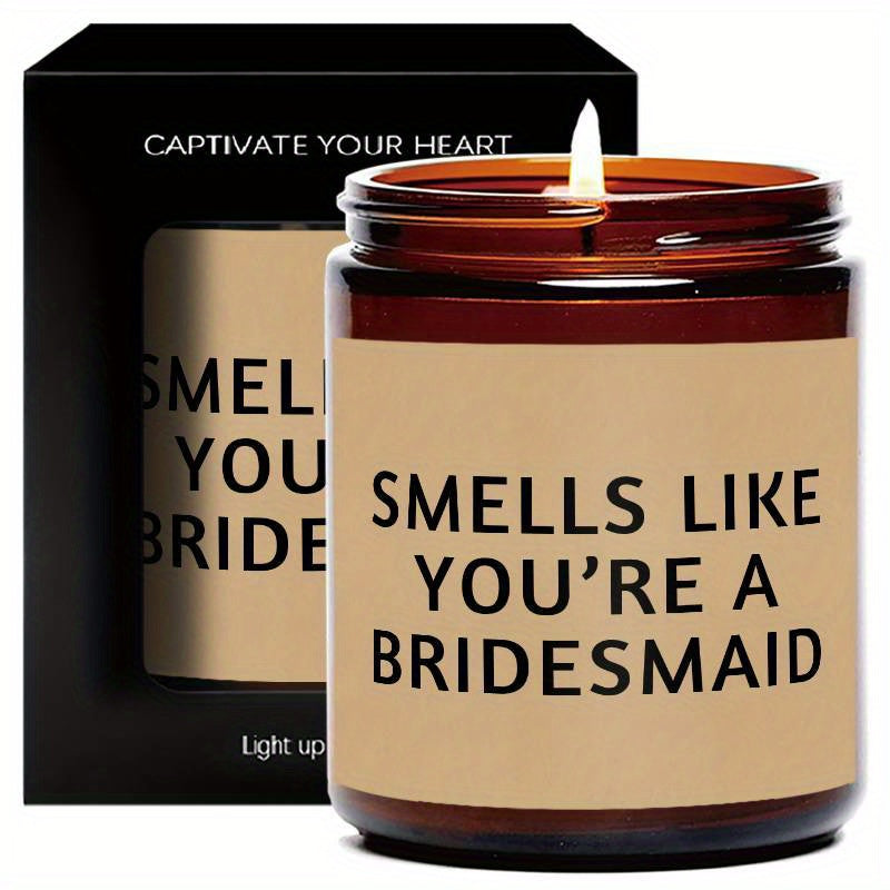 Bridesmaid Lavender Scented Candle Gift Ideas for Women Her Female Best Friends Bestie Sister From Bride and Groom Funny Cute Unique Bridemaid Officiant Gifts for Wedding Day Home Decor Essential Present
