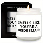 Bridesmaid Lavender Scented Candle Gift Ideas for Women Her Female Best Friends Bestie Sister From Bride and Groom Funny Cute Unique Bridemaid Officiant Gifts for Wedding Day Home Decor Essential Present