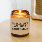 Bridesmaid Lavender Scented Candle Gift Ideas for Women Her Female Best Friends Bestie Sister From Bride and Groom Funny Cute Unique Bridemaid Officiant Gifts for Wedding Day Home Decor Essential Present