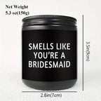 Bridesmaid Lavender Scented Candle Gift Ideas for Women Her Female Best Friends Bestie Sister From Bride and Groom Funny Cute Unique Bridemaid Officiant Gifts for Wedding Day Home Decor Essential Present