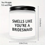 Bridesmaid Lavender Scented Candle Gift Ideas for Women Her Female Best Friends Bestie Sister From Bride and Groom Funny Cute Unique Bridemaid Officiant Gifts for Wedding Day Home Decor Essential Present