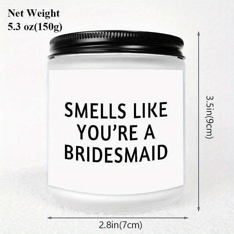Bridesmaid Lavender Scented Candle Gift Ideas for Women Her Female Best Friends Bestie Sister From Bride and Groom Funny Cute Unique Bridemaid Officiant Gifts for Wedding Day Home Decor Essential Present