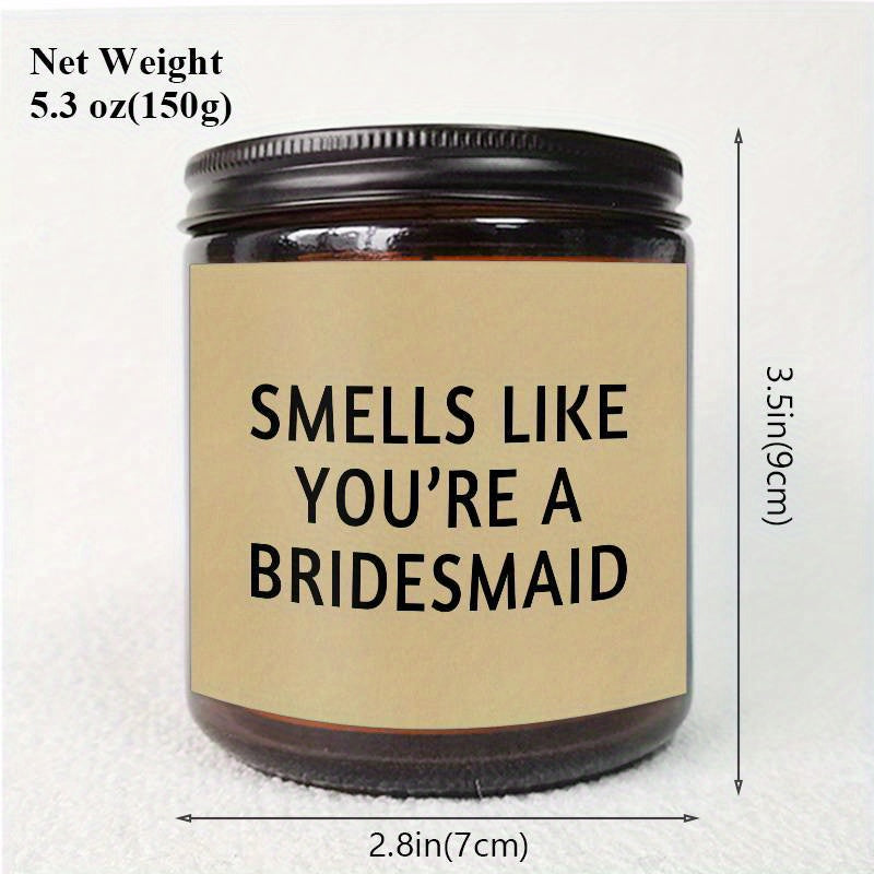 Bridesmaid Lavender Scented Candle Gift Ideas for Women Her Female Best Friends Bestie Sister From Bride and Groom Funny Cute Unique Bridemaid Officiant Gifts for Wedding Day Home Decor Essential Present