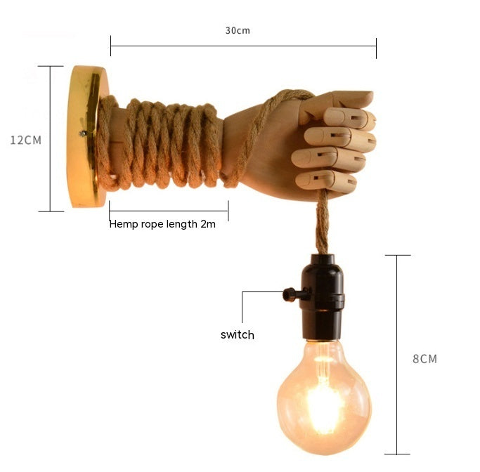 Wooden Bedside Wall Lamp Led European Creative Indoor Light Pi-Mart