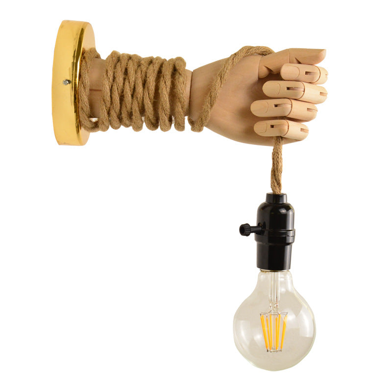 Wooden Bedside Wall Lamp Led European Creative Indoor Light Pi-Mart