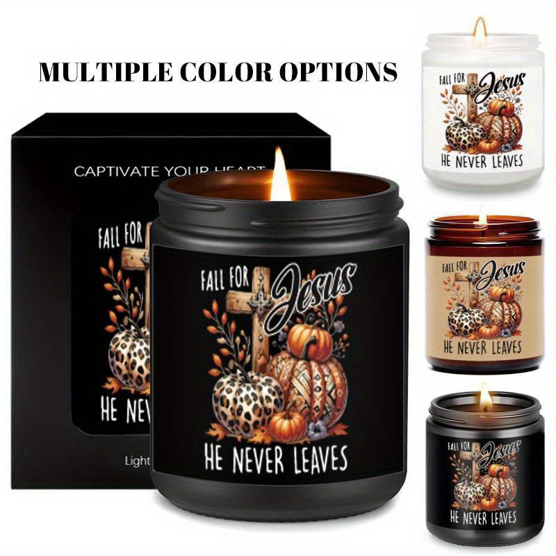 Lavender Scented Candle Fall Themed Orange Pumpkin Rustic Farmhouse September October Autumn Harvest  Festival Thanksgiving Day Decoration Gift Idea for Home Women Woman Hostess Men Friends Her Mom Wife Grandma Cute Items Lootquake LLC