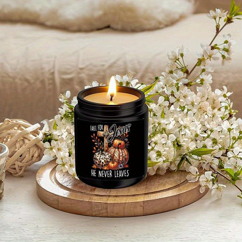 Lavender Scented Candle Fall Themed Orange Pumpkin Rustic Farmhouse September October Autumn Harvest  Festival Thanksgiving Day Decoration Gift Idea for Home Women Woman Hostess Men Friends Her Mom Wife Grandma Cute Items Lootquake LLC