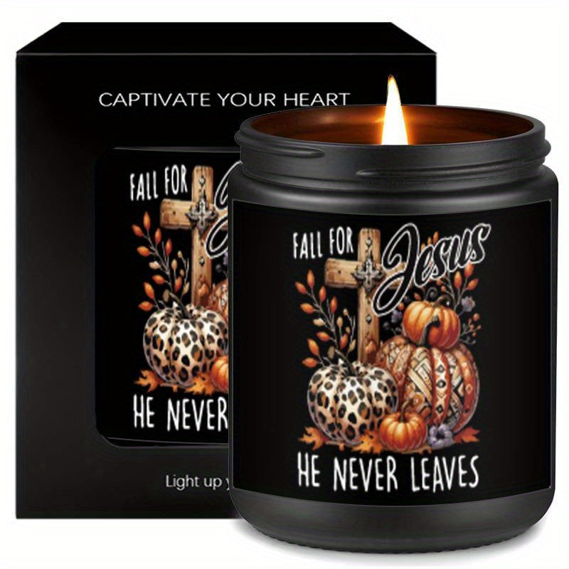 Lavender Scented Candle Fall Themed Orange Pumpkin Rustic Farmhouse September October Autumn Harvest  Festival Thanksgiving Day Decoration Gift Idea for Home Women Woman Hostess Men Friends Her Mom Wife Grandma Cute Items Lootquake LLC