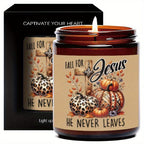 Lavender Scented Candle Fall Themed Orange Pumpkin Rustic Farmhouse September October Autumn Harvest  Festival Thanksgiving Day Decoration Gift Idea for Home Women Woman Hostess Men Friends Her Mom Wife Grandma Cute Items Lootquake LLC