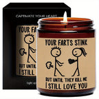 5.3oz Soybean Wax 1PC Lavender Scented Candle, Best Husband Happy Birthday Gifts Idea for Man Hubby Who Have Everything want Nothing from Wife on Romantic Anniversary Christmas Xmas Valentines Father's Day