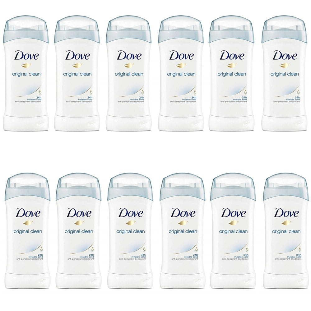 Pack of (12) Dove Anti-Perspirant Deodorant, Invisible Solid, Original Clean, 2.6 oz