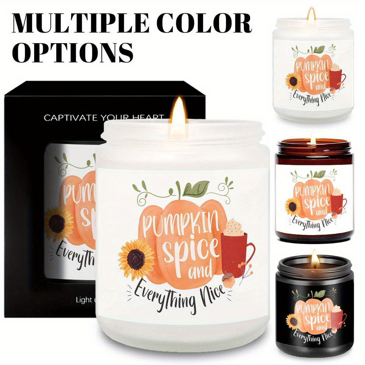 Hello Pumpkin Scented Candle Fall AutumnThemed Orange Terracotta Burnt Rustic Farmhouse September October Harvest Thanksgiving Day Decoration Gift for Women Woman Hostess Friends Her Mom Wife Grandma Cute Items Essenti Lootquake LLC