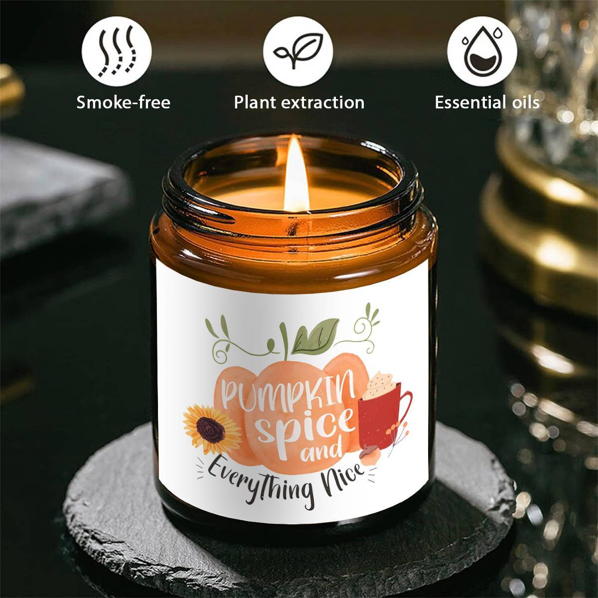 Hello Pumpkin Scented Candle Fall AutumnThemed Orange Terracotta Burnt Rustic Farmhouse September October Harvest Thanksgiving Day Decoration Gift for Women Woman Hostess Friends Her Mom Wife Grandma Cute Items Essenti Lootquake LLC