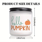 Hello Pumpkin Scented Candle Fall AutumnThemed Orange Terracotta Burnt Rustic Farmhouse September October Harvest Thanksgiving Day Decoration Gift for Women Woman Hostess Friends Her Mom Wife Grandma Cute Items Essenti Lootquake LLC