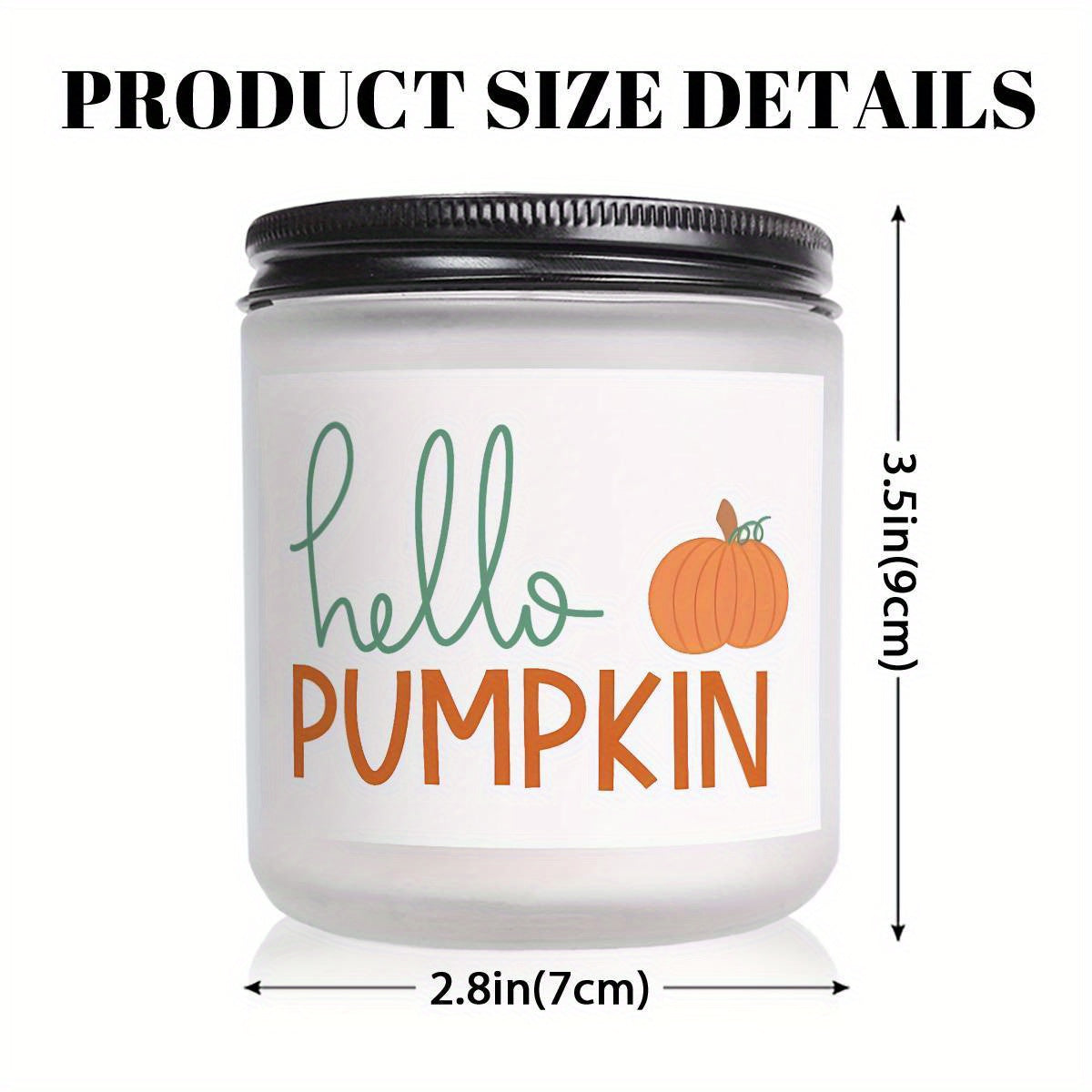 Hello Pumpkin Scented Candle Fall AutumnThemed Orange Terracotta Burnt Rustic Farmhouse September October Harvest Thanksgiving Day Decoration Gift for Women Woman Hostess Friends Her Mom Wife Grandma Cute Items Essenti Lootquake LLC