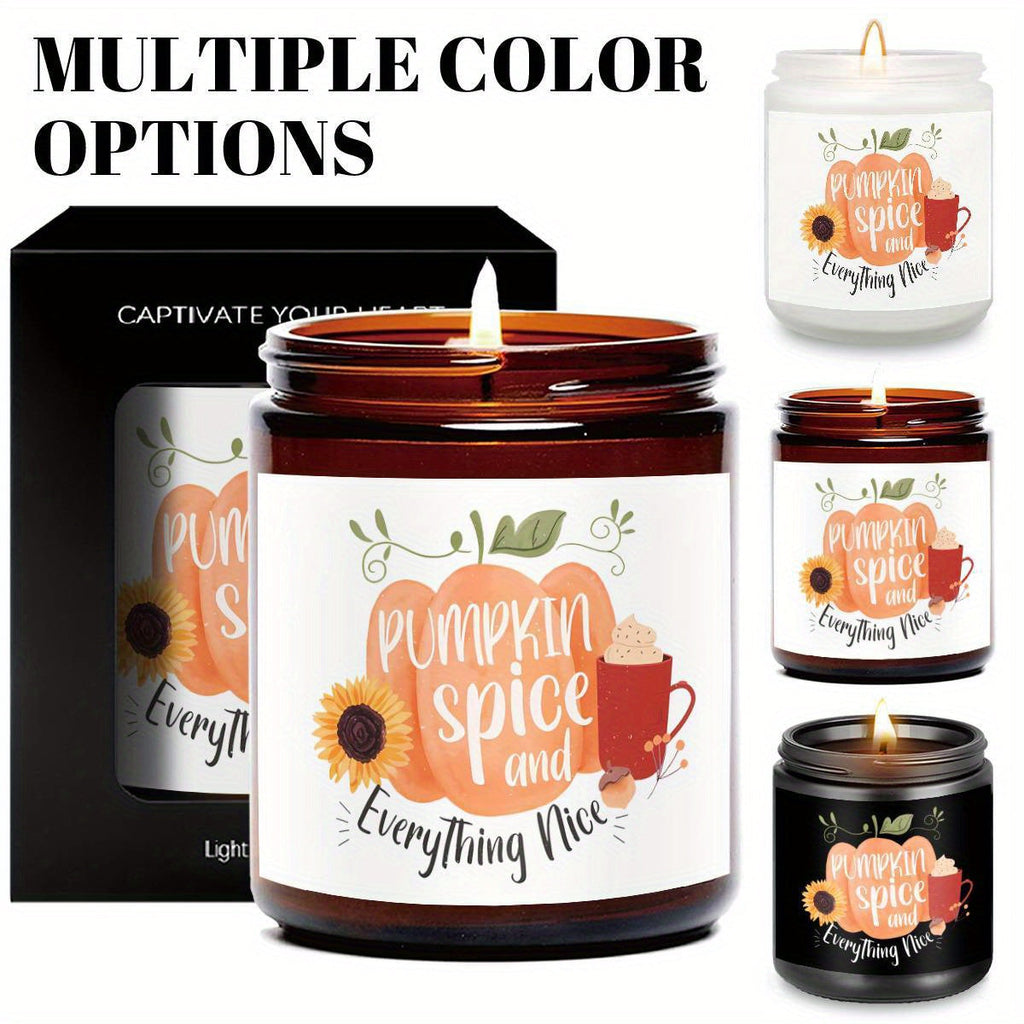 Hello Pumpkin Scented Candle Fall AutumnThemed Orange Terracotta Burnt Rustic Farmhouse September October Harvest Thanksgiving Day Decoration Gift for Women Woman Hostess Friends Her Mom Wife Grandma Cute Items Essenti Lootquake LLC