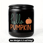Hello Pumpkin Scented Candle Fall AutumnThemed Orange Terracotta Burnt Rustic Farmhouse September October Harvest Thanksgiving Day Decoration Gift for Women Woman Hostess Friends Her Mom Wife Grandma Cute Items Essenti Lootquake LLC