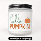 Hello Pumpkin Scented Candle Fall AutumnThemed Orange Terracotta Burnt Rustic Farmhouse September October Harvest Thanksgiving Day Decoration Gift for Women Woman Hostess Friends Her Mom Wife Grandma Cute Items Essenti Lootquake LLC