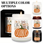 Hello October Scented Candle Fall AutumnThemed Pumpkin Orange Terracotta Burnt Rustic Farmhouse Harvest Thanksgiving Day Decoration Gift for Women Woman Hostess Friends Her Mom Wife Grandma Cute Items Home Decoration E Lootquake LLC