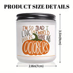 Hello October Scented Candle Fall AutumnThemed Pumpkin Orange Terracotta Burnt Rustic Farmhouse Harvest Thanksgiving Day Decoration Gift for Women Woman Hostess Friends Her Mom Wife Grandma Cute Items Home Decoration E Lootquake LLC