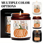 Hello October Scented Candle Fall AutumnThemed Pumpkin Orange Terracotta Burnt Rustic Farmhouse Harvest Thanksgiving Day Decoration Gift for Women Woman Hostess Friends Her Mom Wife Grandma Cute Items Home Decoration E Lootquake LLC