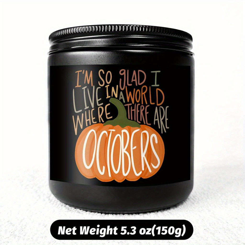 Hello October Scented Candle Fall AutumnThemed Pumpkin Orange Terracotta Burnt Rustic Farmhouse Harvest Thanksgiving Day Decoration Gift for Women Woman Hostess Friends Her Mom Wife Grandma Cute Items Home Decoration E Lootquake LLC