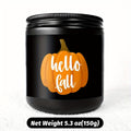 Hello Fall Scented Candle Autumn Themed Pumpkin Orange Terracotta Burnt Rustic Farmhouse September October Harvest Thanksgiving Day Decoration Gift for Home Women Hostess Men Friends Her Mom Wife Grandma Cute Items Ess Lootquake LLC
