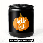 Hello Fall Scented Candle Autumn Themed Pumpkin Orange Terracotta Burnt Rustic Farmhouse September October Harvest Thanksgiving Day Decoration Gift for Home Women Hostess Men Friends Her Mom Wife Grandma Cute Items Ess Lootquake LLC