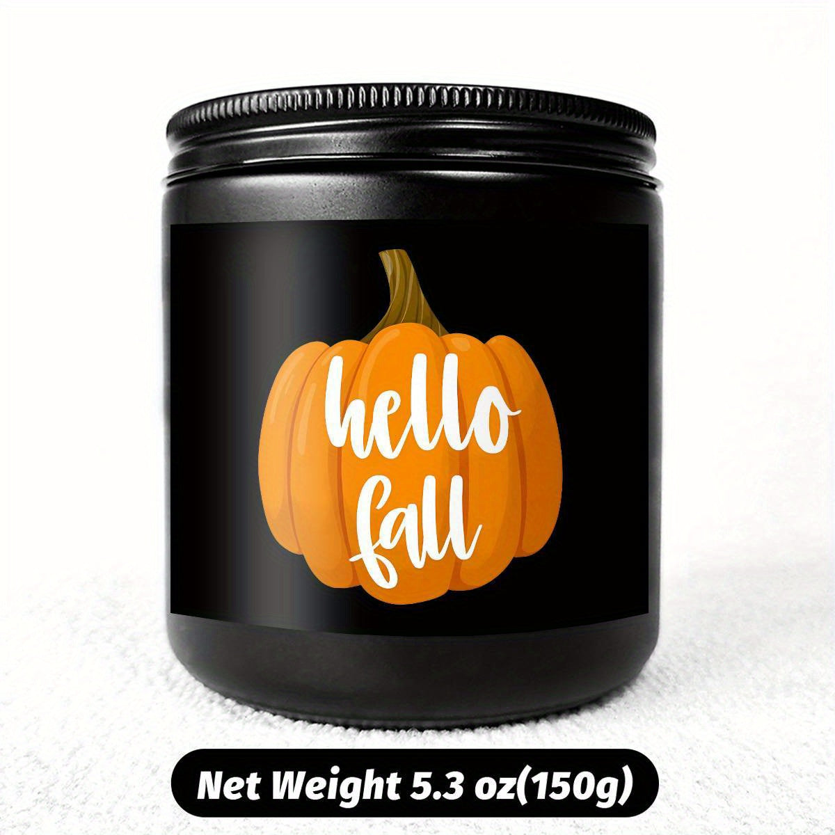 Hello Fall Scented Candle Autumn Themed Pumpkin Orange Terracotta Burnt Rustic Farmhouse September October Harvest Thanksgiving Day Decoration Gift for Home Women Hostess Men Friends Her Mom Wife Grandma Cute Items Ess Lootquake LLC