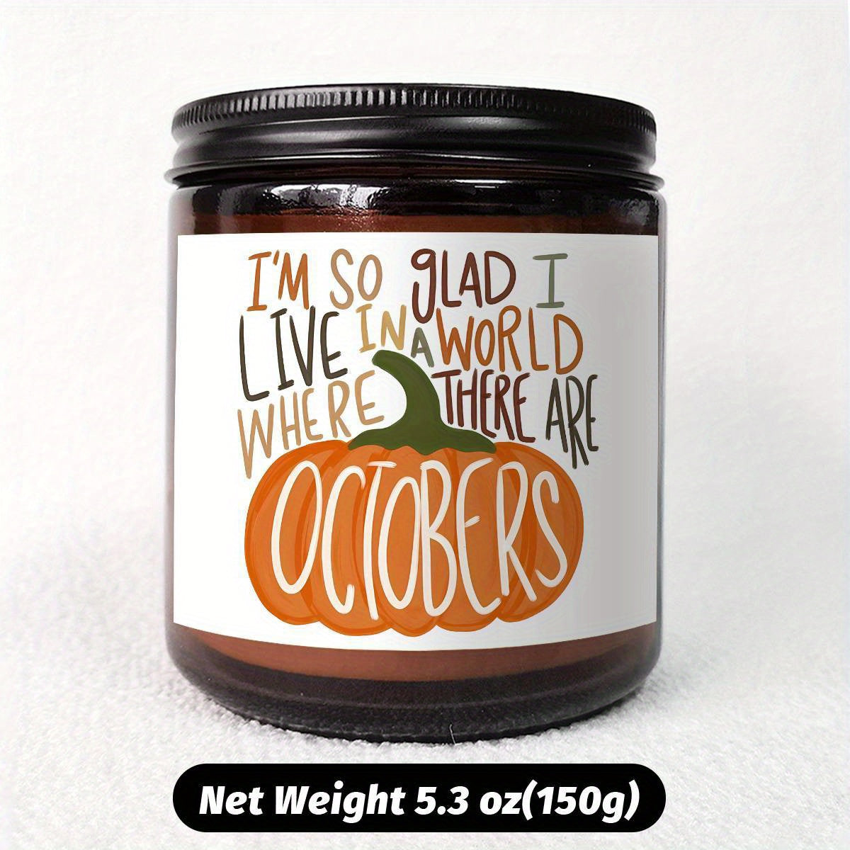 Hello October Scented Candle Fall AutumnThemed Pumpkin Orange Terracotta Burnt Rustic Farmhouse Harvest Thanksgiving Day Decoration Gift for Women Woman Hostess Friends Her Mom Wife Grandma Cute Items Home Decoration E Lootquake LLC