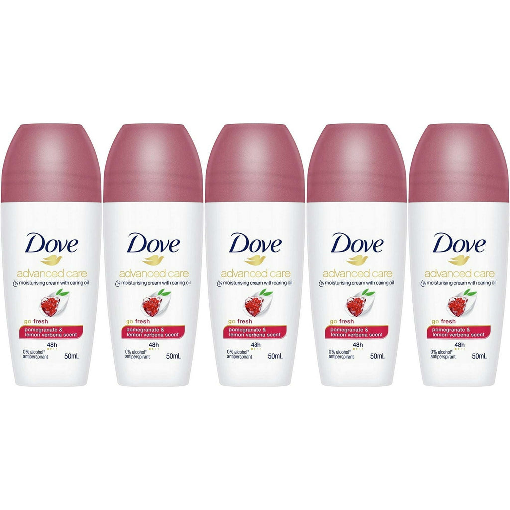 Dove Go Fresh Pomegranate & Lemon Verbena Scent Antiperspirant Roll-on, 50 Ml / 1.7 Ounce (Pack of 5)