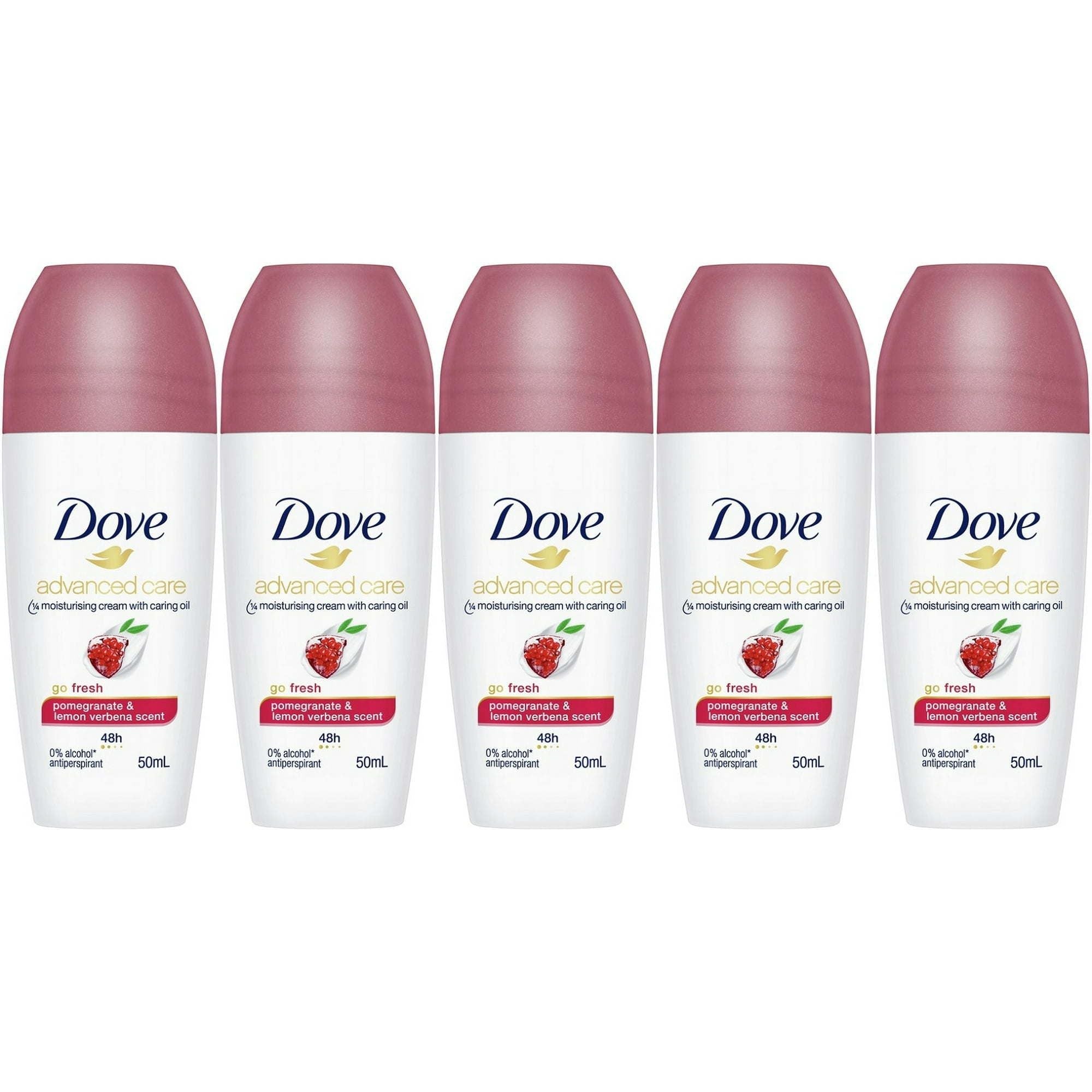 Dove Go Fresh Pomegranate & Lemon Verbena Scent Antiperspirant Roll-on, 50 Ml / 1.7 Ounce (Pack of 5)